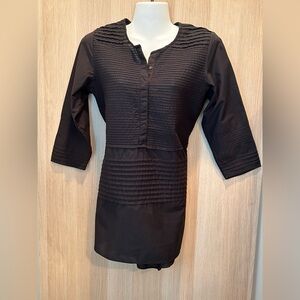 Anokhi Black Lightweight Tunic Dress Top Beach Coverup Size Small 100% Cotton